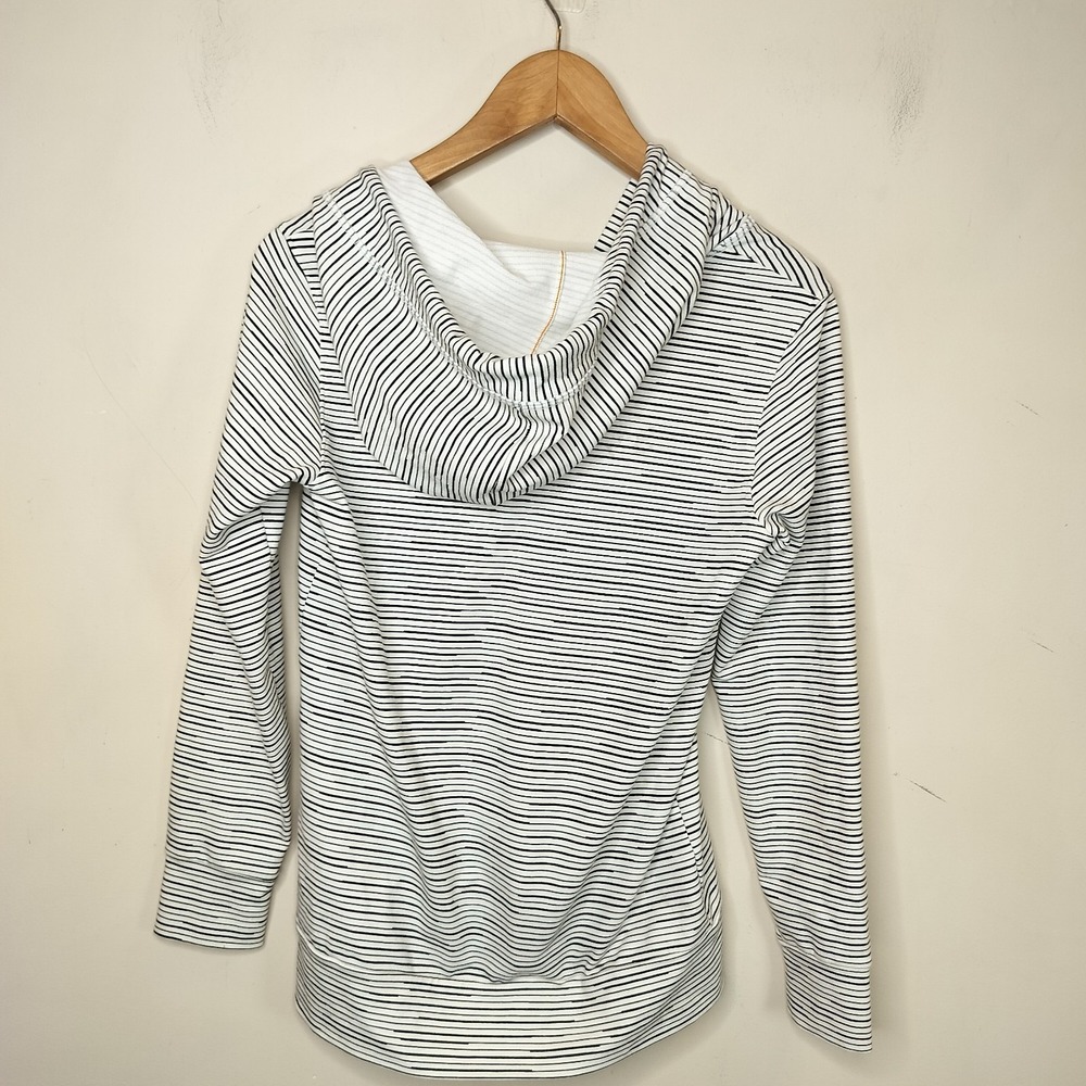 Lucy Active Striped Hoodie Small Cotton Blend Pouch Pocket - Picture 7 of 8